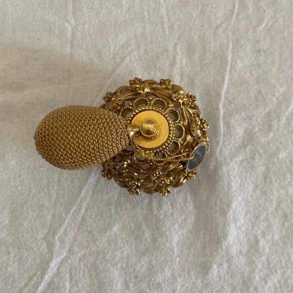 Vintage Stylebuilt 24k Gold Plated Balloon Ball Perfume Bottle - Picture 5 of 8